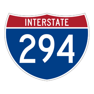 interstate highway 294 sign covering chicagoland area