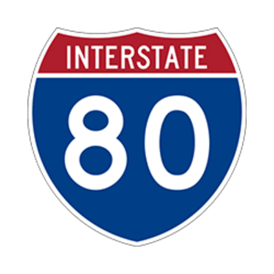 interstate highway 80 sign covering chicagoland area